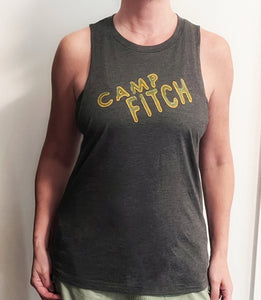 Camp Fitch "REWIND" Line - Charcoal Grey Muscle Tee with screen print